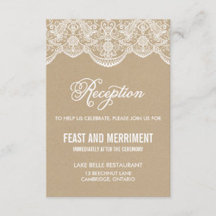  cade Lace Wedding Reception Kaart