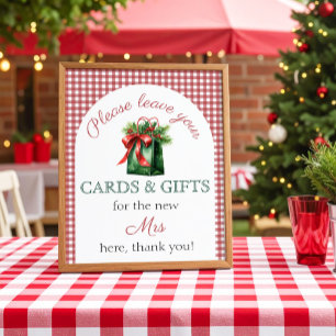 Cadeaotafel Rode Kerstmarkt Bruidsmeisje Poster