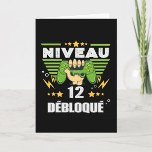 Cadeau 12 ans Anniversaire Gamer Niveau 12 Kaart