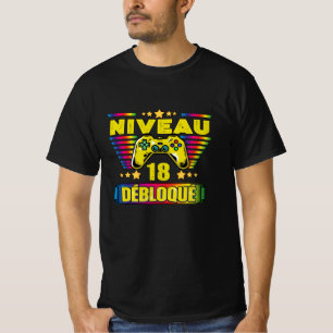 Cadeau 18 ans Anniversaire Gamer Niveau 18 T-shirt