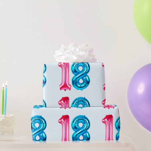 Cadeau 18 Papier à enveloppement bleu (Cadeaux de fête)