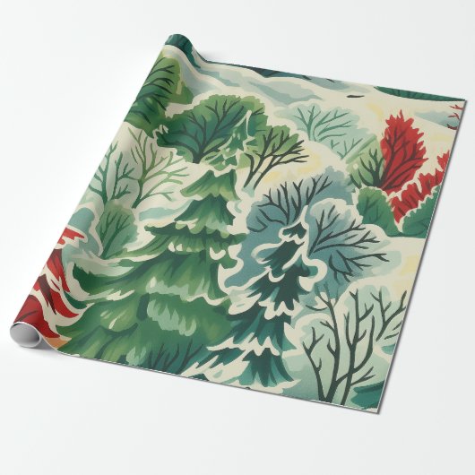 Cadeau 1930 Papier rétro à enveloppement de Noël (Déroulé)