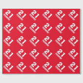 Cadeau 21E Anniversaire papier d'emballage | Numéro d'âge (Plat)