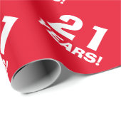 Cadeau 21E Anniversaire papier d'emballage | Numéro d'âge (Coin rond)