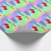 Cadeau 21ème Papier d'emballage d'anniversaire (Coin)