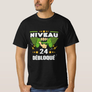 Cadeau 24 ans Anniversaire Gamer Niveau 24 T-shirt