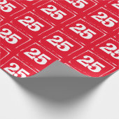 Cadeau 25 Papier d'enrobage de texte blanc (Coin)