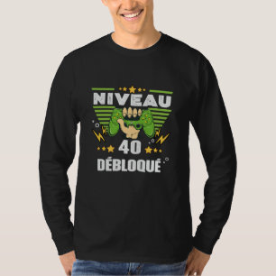 Cadeau 40 ans Anniversaire Gamer Niveau 40 T-shirt