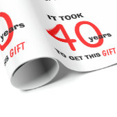 Cadeau 40e année Anniversaire Papier d'enveloppement cade (Coin rond)