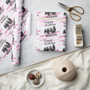 Cadeau 40e anniversaire personnalisé Papier d'enveloppem