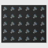 Cadeau 4e nuit d'Hanoukka Parties scintillant papier d'en (Plat)