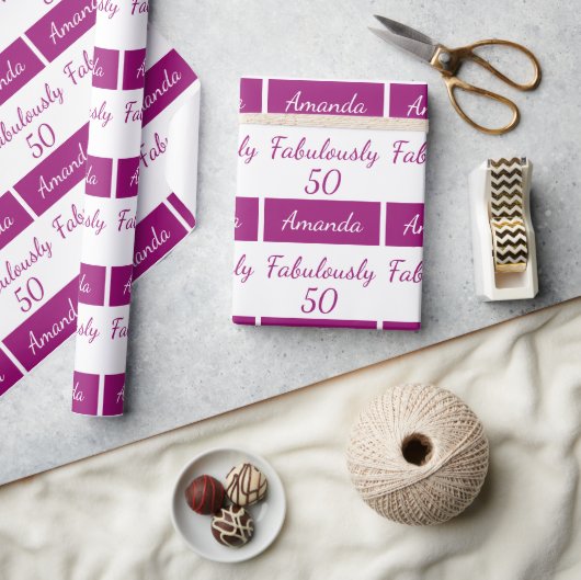 Cadeau 50e anniversaire rose fabuleusement 50 papier enve (Artisanat)