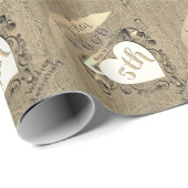 Cadeau 5e anniversaire Mariage papier d'enveloppement d'i (Coin rond)