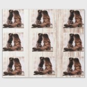 Cadeau 60lb Wrapping Papier Rouleau bottes pays rustique  (Plat)