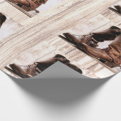 Cadeau 60lb Wrapping Papier Rouleau bottes pays rustique  (Coin)