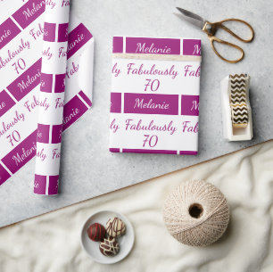 Cadeau 70e Anniversaire ROSE Fabulement 70 Papier d'envel