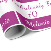 Cadeau 70e Anniversaire ROSE Fabulement 70 Papier d'envel (Coin rond)