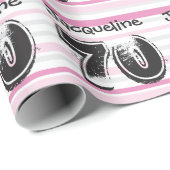 Cadeau 70e anniversaire rose Personnaliser Nom Papier d'e (Coin rond)