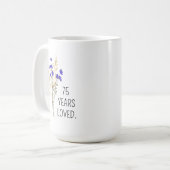 Cadeau 75e anniversaire pour femmes, Mug 75e anniv (Devant gauche)