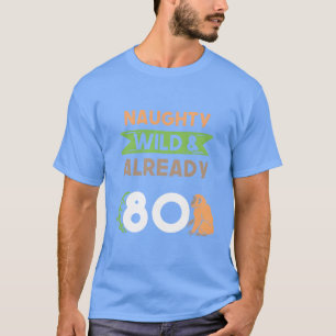 Cadeau 80 jaar verjaardag vrouwen Aap Monkey grapp T-shirt