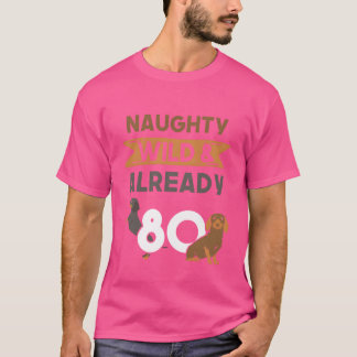 Cadeau 80 jaar verjaardag vrouwen Dachshund grappi T-shirt