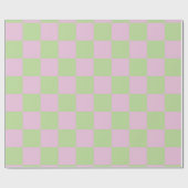 Cadeau à damiers papier d'enveloppement rose et vert (Plat)