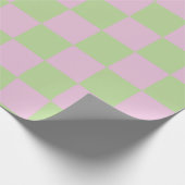 Cadeau à damiers papier d'enveloppement rose et vert (Coin)