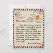 Cadeau aan mijn zoon, moeder en zoon, liefdesbrief kaart (Voorkant)