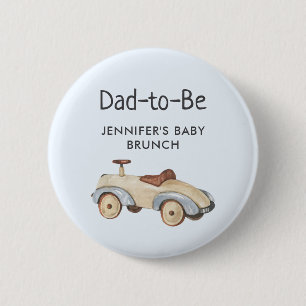 Cadeau-aanstaande-papa Vintage speelgoedauto baby Ronde Button 5,7 Cm