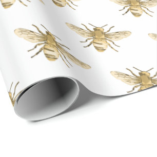 Cadeau Abeille de miel en Motif de vol sur papier d'embal