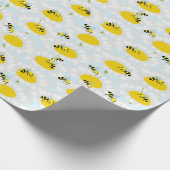 Cadeau Abeille sur papier d'enveloppement de fleurs - Arr (Coin)