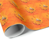 Cadeau abeilles sur papier orange (Coin rond)