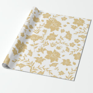 Cadeau Accents or Papier d'enrobage Arrière - plan blanc