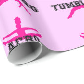 Cadeau Acrobaties et papier d'emballage rose croulant (Coin rond)