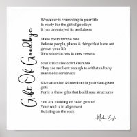 Cadeau adieu remise poème poster art mur