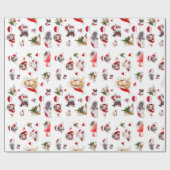 Cadeau Adorable Chatons de Noël 2 Papier à envelopper (Plat)