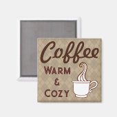 Cadeau aimant café rétro (Recto/Verso)