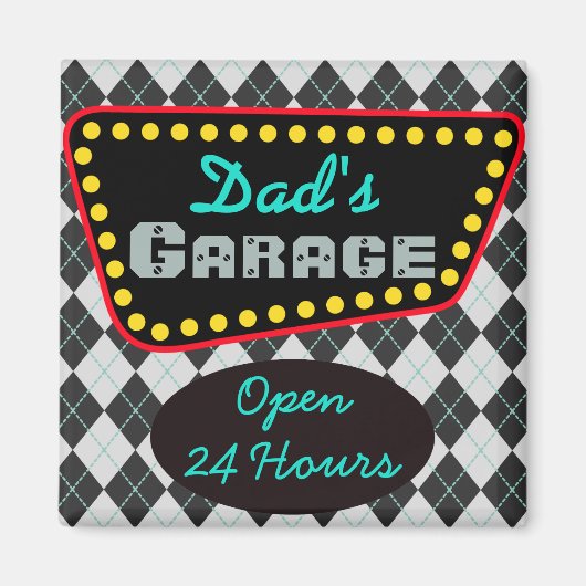 Cadeau aimant garage de papa classique (Devant)