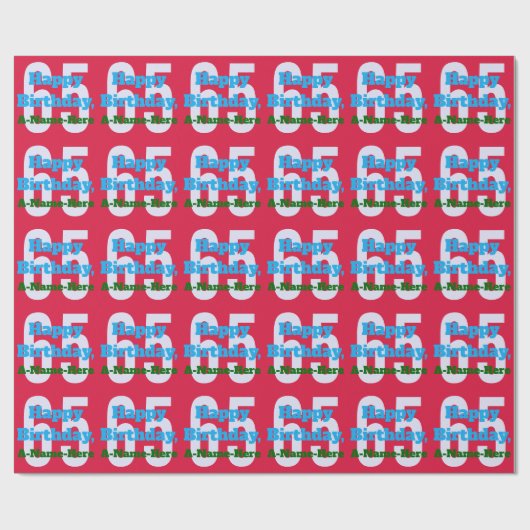 Cadeau Aimer 65e Anniversaire Papier d'enveloppement (Plat)