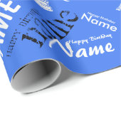 Cadeau Ajouter un nom Joyeux papier d'enveloppement d'ann (Coin rond)