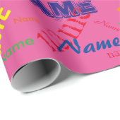 Cadeau Ajouter un nom papier d'emballage personnalisé (Coin rond)