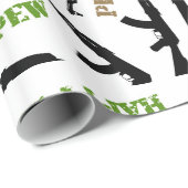 Cadeau AK-47 Papier d'enveloppement d'anniversaire à thèm (Coin rond)