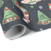 Cadeau Alien Noël enrobage papier d'emballage (Coin rond)