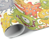 Cadeau Aliens n'Monstres Envelopper du papier (Coin rond)