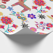 Cadeau Alpaca Pinata et papier d'enveloppement de fleurs (Coin)