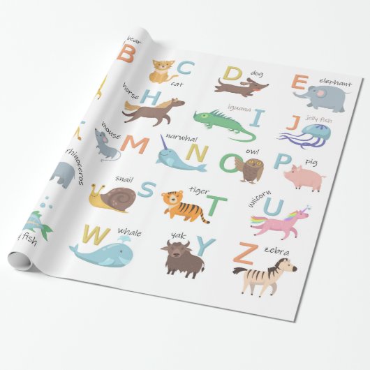 Cadeau Alphabet avec papier d'emballage Animaux (Déroulé)