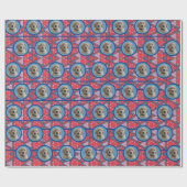 Cadeau Amoureux de les chiens rouges et bleus Papier d'en (Plat)