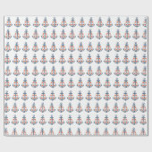 Cadeau Ancre de garçon nautique papier d'enveloppement d' (Plat)