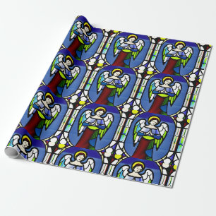 Cadeau Ange en verre tendu, papier d'emballage
