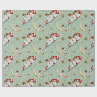 Cadeau Anges de Noël Vintage Papier à envelopper